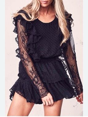 LoveShackFancy Nat lace mini dress